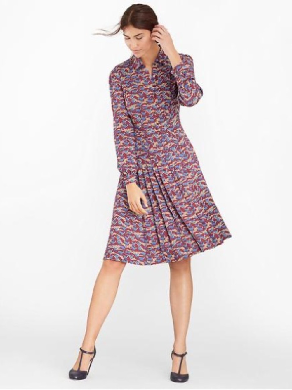Brooks Brothers Animal Print A line Silk Dress